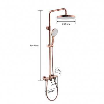 Malvizza roze gouden opbouw luxe regendouche 4