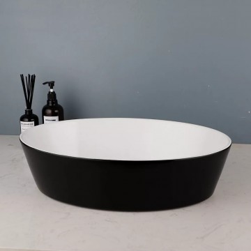 Malvizza waskom zwart ovaal modern