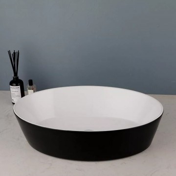 Malvizza waskom zwart ovaal strakke look