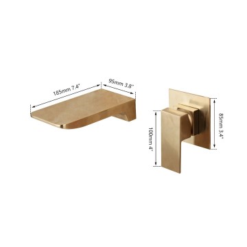 Mat gouden muurkraan