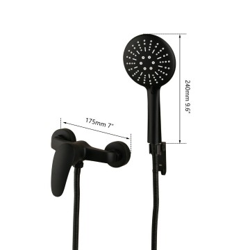 Mat zwarte douche kraan combinatie