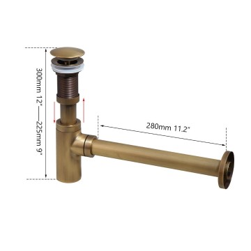 Maten sifon nostalgisch brons