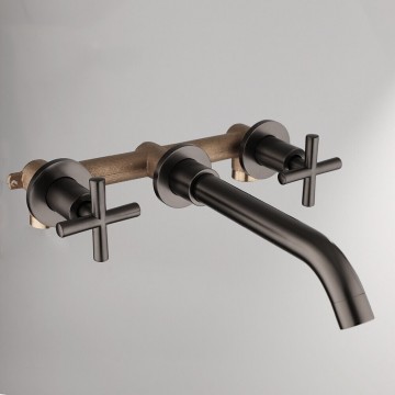 Moderne gun metal inbouw kraan