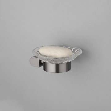 Mooi zeep bakje muurbevestiging gun metal