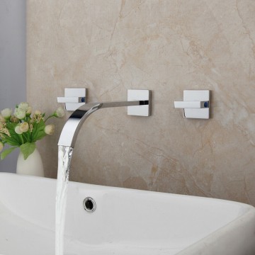 Mooie chroom muurkraan 2 hendels