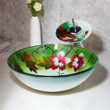 Mooie glazen bloem waskom