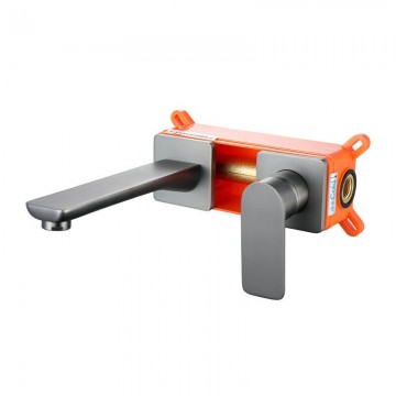 Mooie inbouw wandkraan gun metal