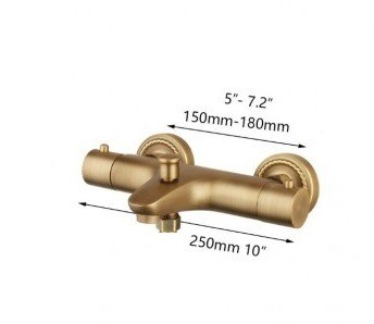 Mooie thermostatische badkraan brons