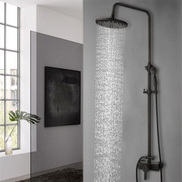 Mooie zwarte opbouw regendouche stortdouche