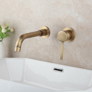 Muurkraan brons met inbouw deel