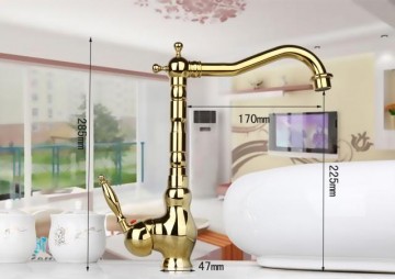 Nostalgische wastafelkraan Klassiek model goud antiek retro