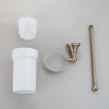 Nostalgische bronskleurige wc borstel 1