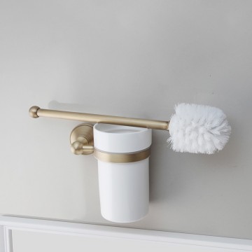 Nostalgische bronskleurige wc borstel landelijk