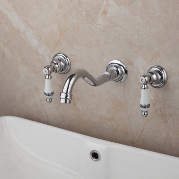 Nostalgische chroom muurkraan