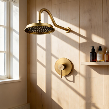 Nostalgische inbouw regendouche bronskleur 2 0