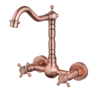 Nostalgische koperkleurige wastafelkraan mengkraan