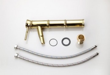 Gouden bamboo stijl wastafelkraan klassiek model goud afgewerkt