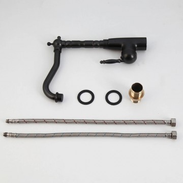 Olie bronskleurige wasteflkraan set