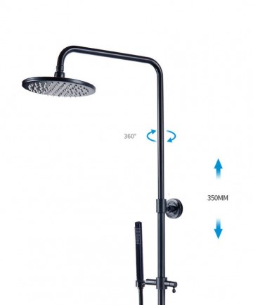 Opbouw mat zwart douche