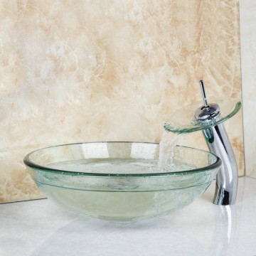 Opbouw waskom transparant glas