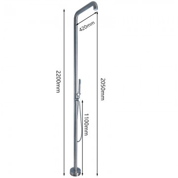 Outdoor shower buiten douche rvs look geborsteld nikkel 4