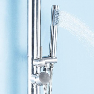 Outdoor shower buiten douche rvs look geborsteld nikkel 7