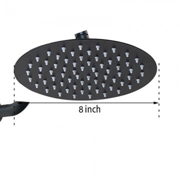 Platte ronde zwarte douchekop