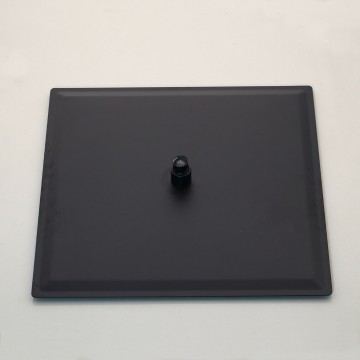 Platte zwarte douchekop 0