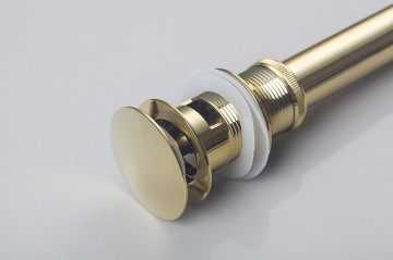 Goudkleurige pop-up afvoer click afvoer met overloop