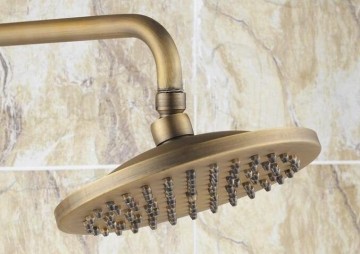 Nostalgische brons opbouw doucheset en douchekop 20 CM incl. retro handdouche