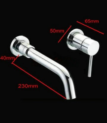 Elegante inbouw kraan met chroom mond en ronde bedieningsknop