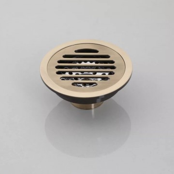 Ronde bronskleurige doucheput