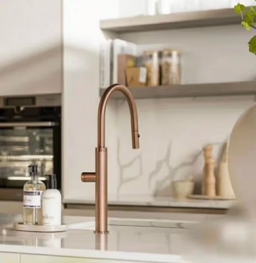 Rose gouden keukenkraan keramische schijven 1