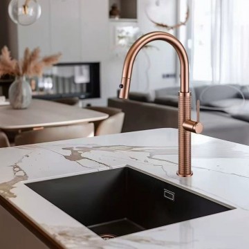 Rose gouden keukenkraan keramische schijven 3