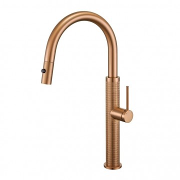 Rose gouden keukenkraan keramische schijven 5