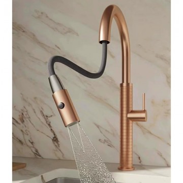 Rose gouden keukenkraan keramische schijven 6