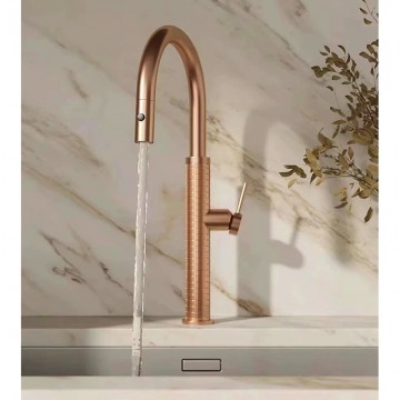 Rose gouden keukenkraan keramische schijven 7