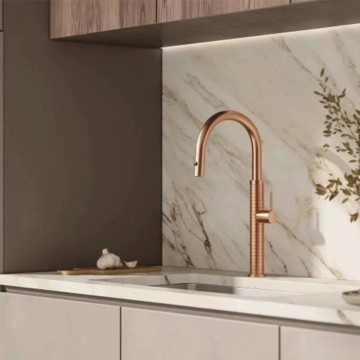 Rose gouden keukenkraan keramische schijven 8