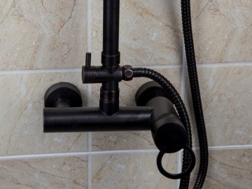 Klassieke retro olie brons opbouw douche met douchekop 20 CM retro handdouche