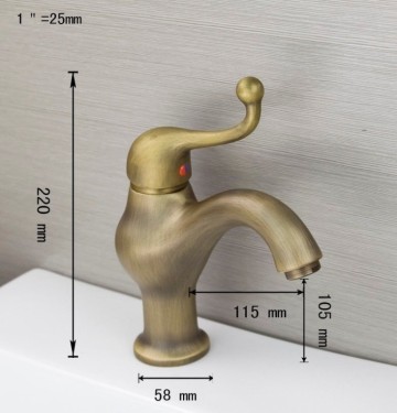 Retro bronzen wastafelkraan nostalgische kraan