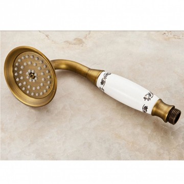 Nostalgische douchestang met handdouche in de brons uitvoering.