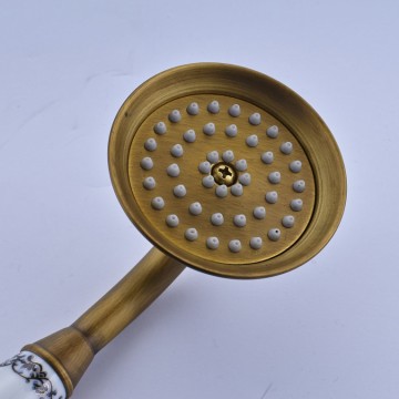 Nostalgische antieke brons afgewerkte handdouche met keramiek handvat