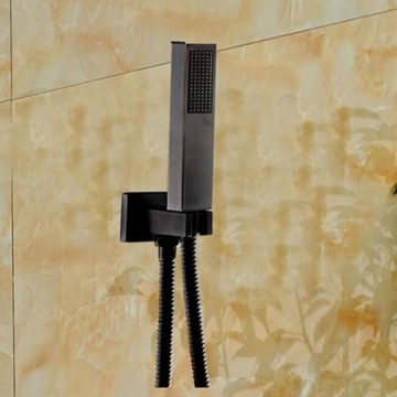 Gewreven olie brons stortdouche inclusief douche-arm en handdouche. 30 CM stortdouche