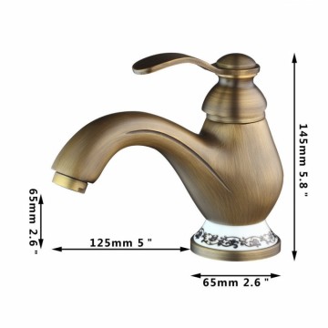 Mooie retro bronzen wastafelkraan Antiek messing look nostalgische kraan