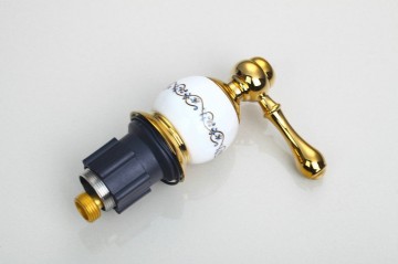 3 delige Gouden Badkraan voor montage op badrand of voor wastafel montage nostalgische look