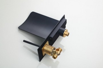 Stoere Olie bronzen inbouw badkraan met  Led verlichting