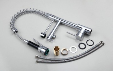 Professionele chroom design keukenkraan met aparte handbediening sproeikop