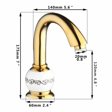 3 delige Gouden Badkraan voor montage op badrand of voor wastafel montage nostalgische look