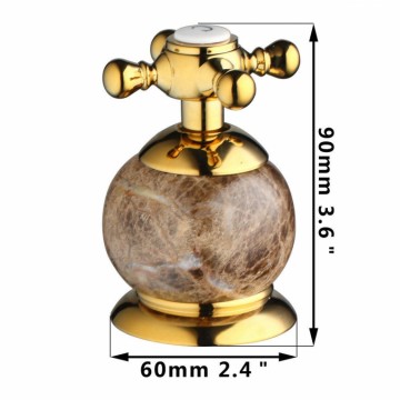 3 delige Gouden badkraan voor montage op badrand of voor wastafel nostalgische look