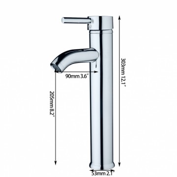 Strakke en stijlvolle Wastafelkraan Chroom rond design